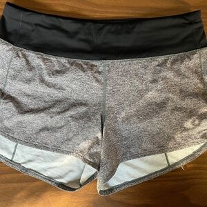 Lululemon Speed Up Shorts Size 10 Black/Gray